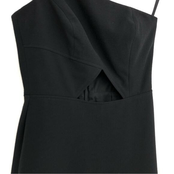 BCBGMAXAZRIA Kauri One Shoulder Cutout Gown Black 2 - Picture 4 of 14